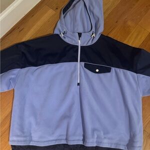 Athleta Blue and Gray Hooded Pullover